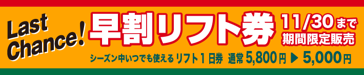 お得な早割シーズン券